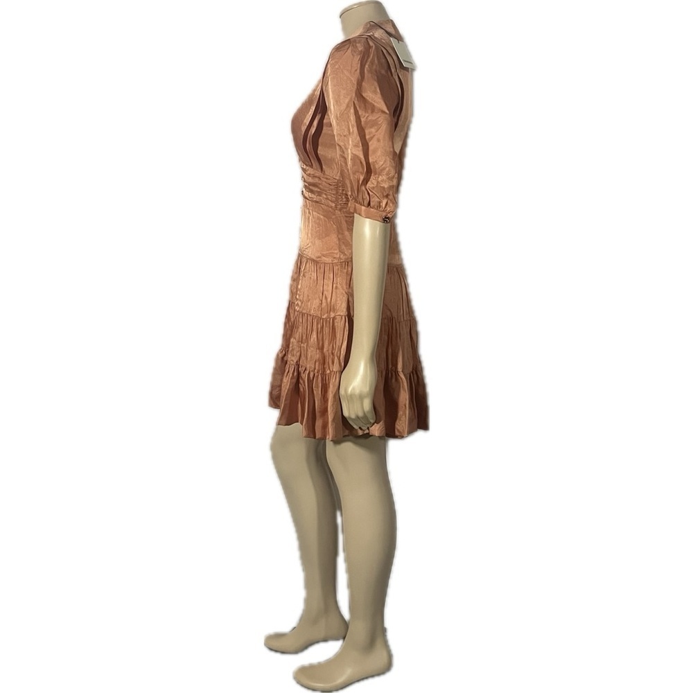 NWT Sandro Gathered tiered satin mini dress - Picture 7 of 16